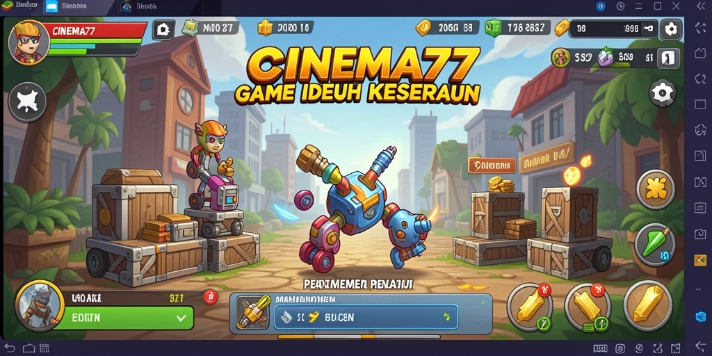 Gambaran gameplay seru di CINEMA77 dengan bioskop yang berkembang.