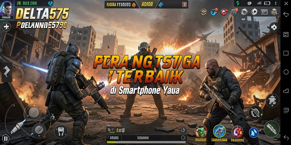 Tampilan gameplay yang seru dan interaktif dalam DELTA575, siap untuk bertarung.