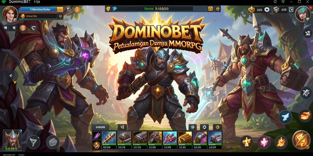 Tampilan gameplay menakjubkan dari <strong>DOMINOBET</strong> yang menggambarkan pertarungan epik.