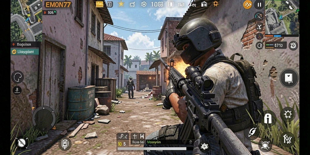 Tampilan menegangkan aksinya dalam permainan FPS EMON77.