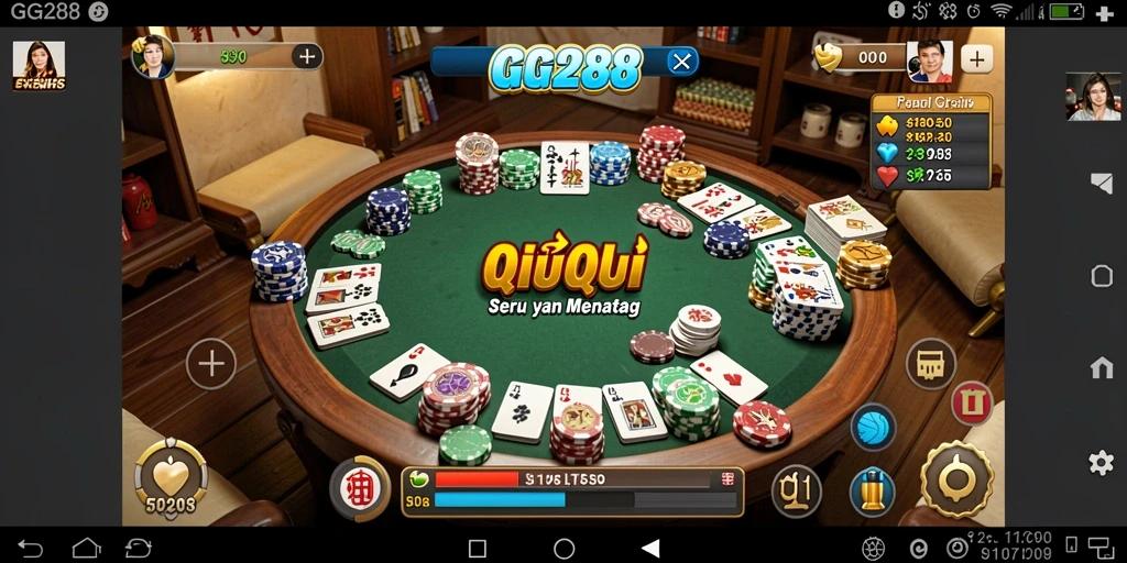 Screenshot GG288 menampilkan pemain bersaing dalam permainan QiuQiu.