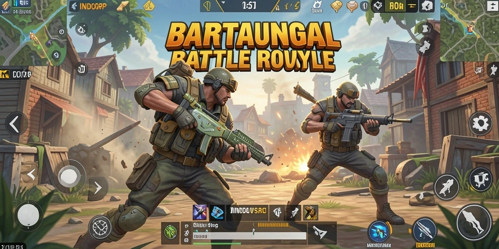 Gameplay seru INDORP dalam pertempuran Battle Royale.