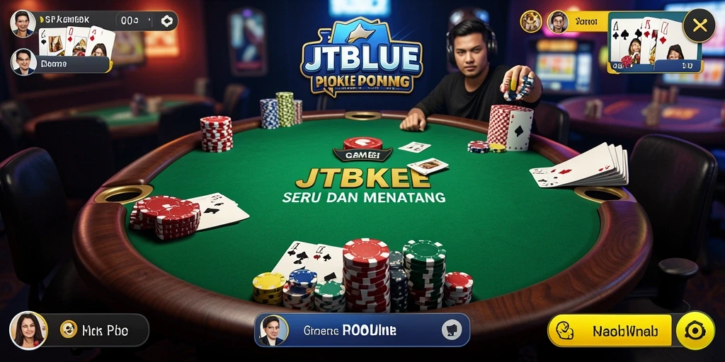 Tampilan gameplay Poker yang mendebarkan di JTBLUE.