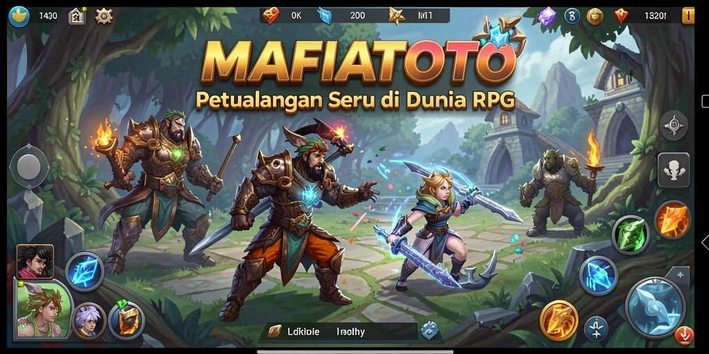Screenshot gameplay MAFIATOTO menampilkan pertarungan epik di dunia RPG.