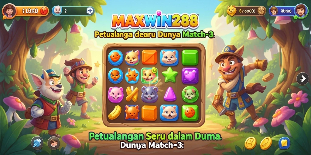 Tampilan gameplay seru MAXWIN288 yang penuh warna.