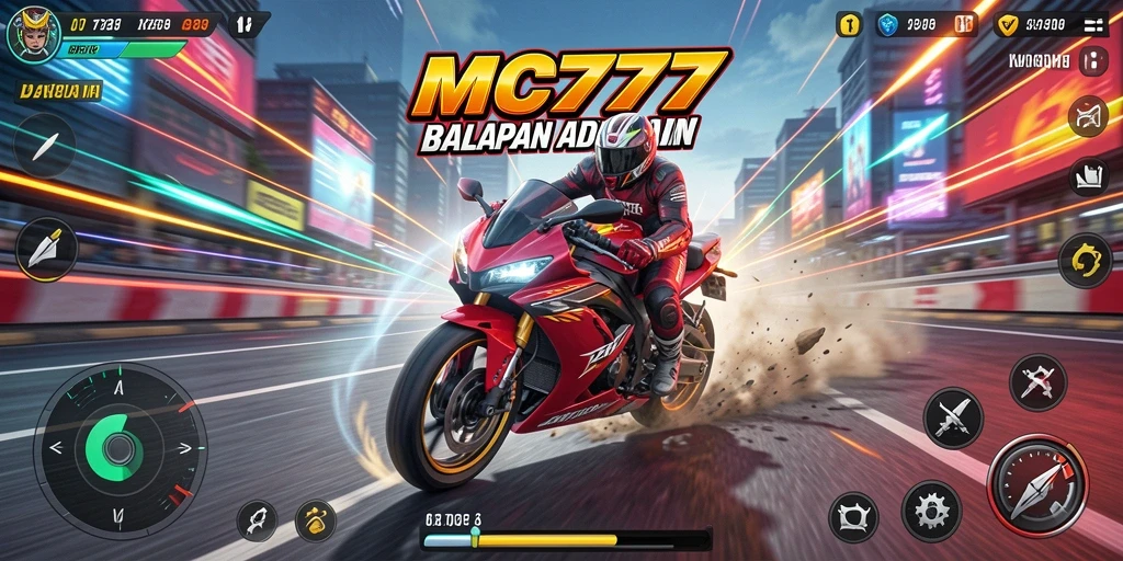 Tampilan olahraga motor yang intens dan mendebarkan.
