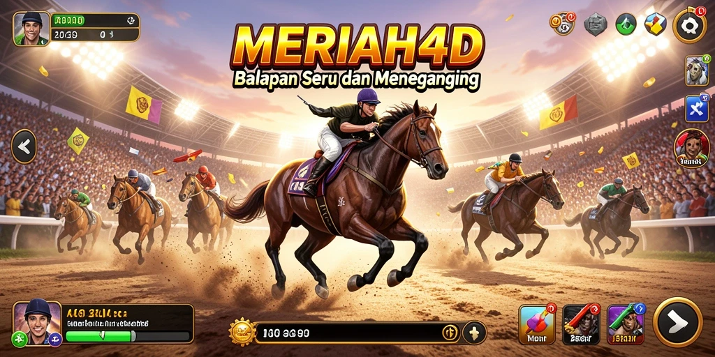 Tampilan gameplay seru balapan di MERIAH4D.