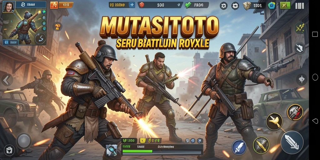 Tampilan gameplay seru di MUTASITOTO saat bertempur di Battle Royale.