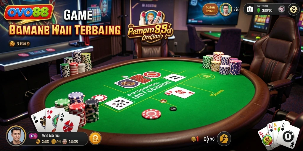 Tampilan gameplay Poker yang menegangkan di OVO88.