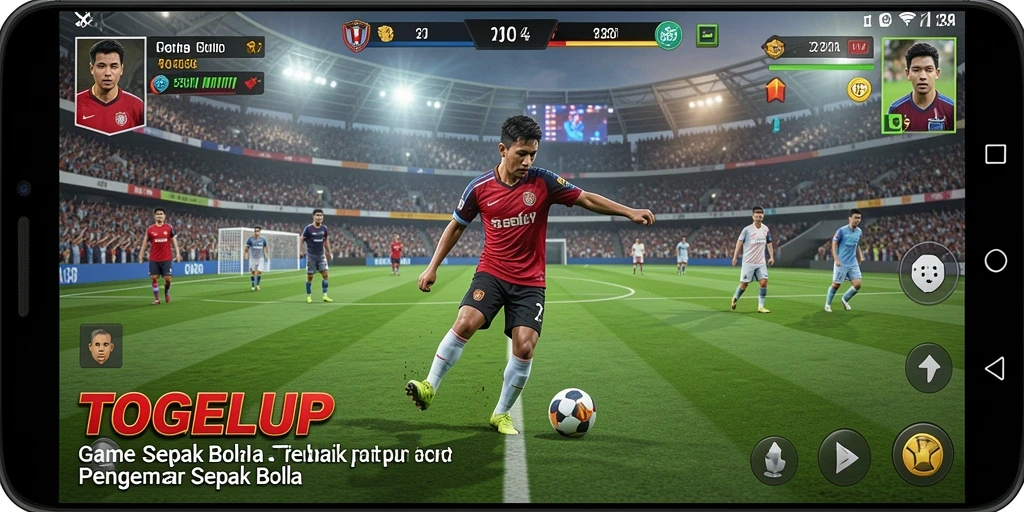 Tangkapan layar TOGELUP menampilkan aksi seru di lapangan sepak bola.